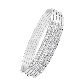 18K White Gold Bracelet With Round Shape Diamonds

